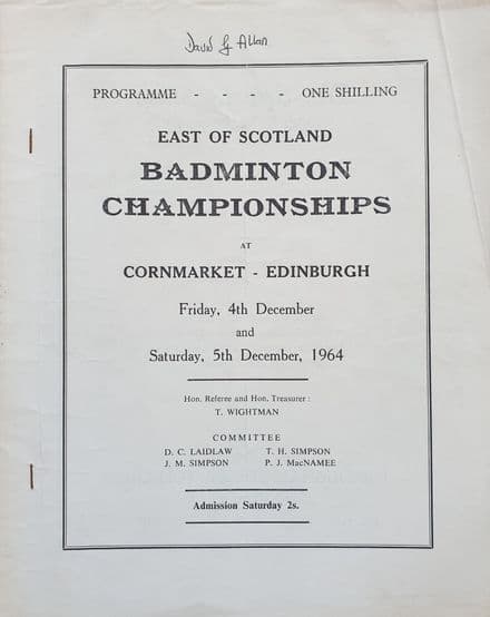 East of Scotland Badminton Championships (1964, Dec)