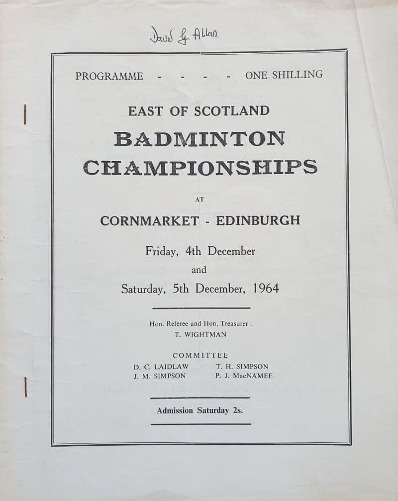 East of Scotland Badminton Championships (1964, Dec)