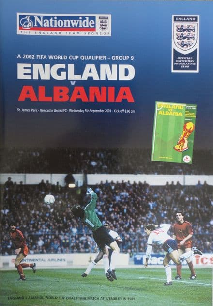 England v Albania, World Cup Qualifier (2001, Sep 5th)