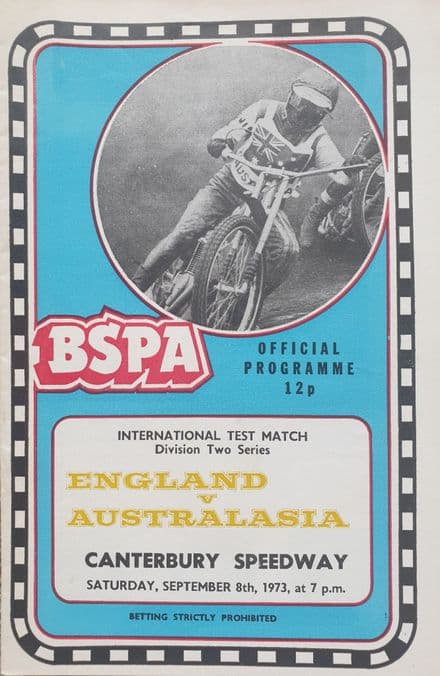 England v Australasia (1973, Sep 8th)