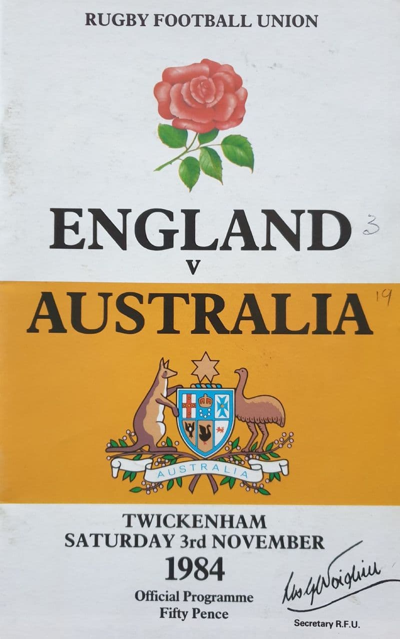England v Australia (1984, Nov 3rd) plus ticket