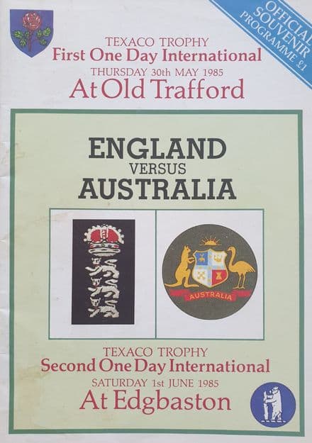 England v Australia (1985, May 30th & Jun 1st)