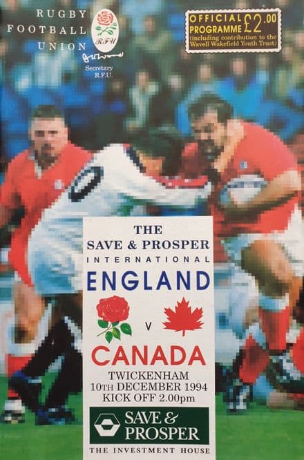 England v Canada (1994, Dec 10th)