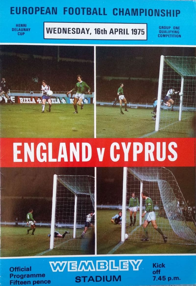 England v Cyprus, European Championship Qualifier (1975, 16th April)
