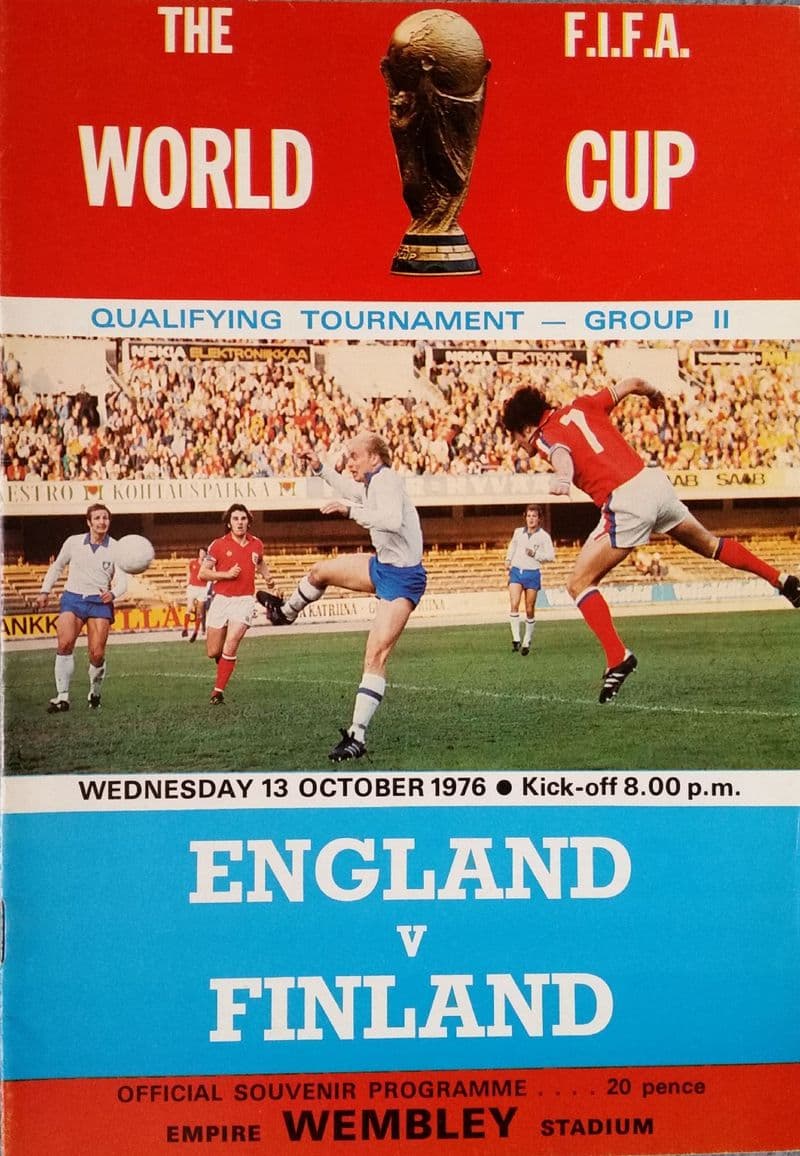 England v Finland, World Cup Qualifier (1976, Oct 13th)