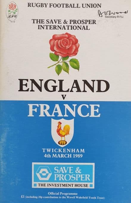 England v France (1989, Mar 4th)