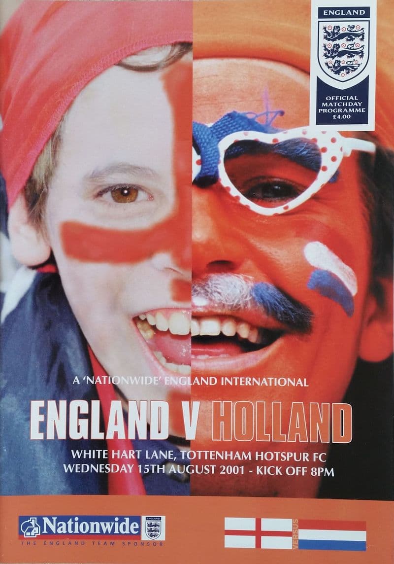 England v Holland, Friendly (2001, Aug 15th)