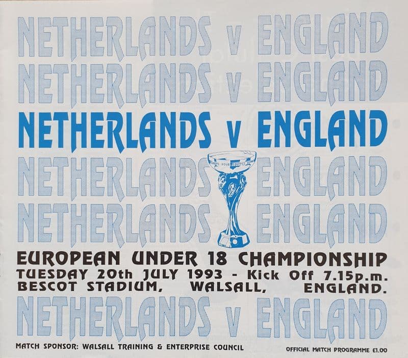 England v Holland, U.18 Champs (1993, Jul 20th)