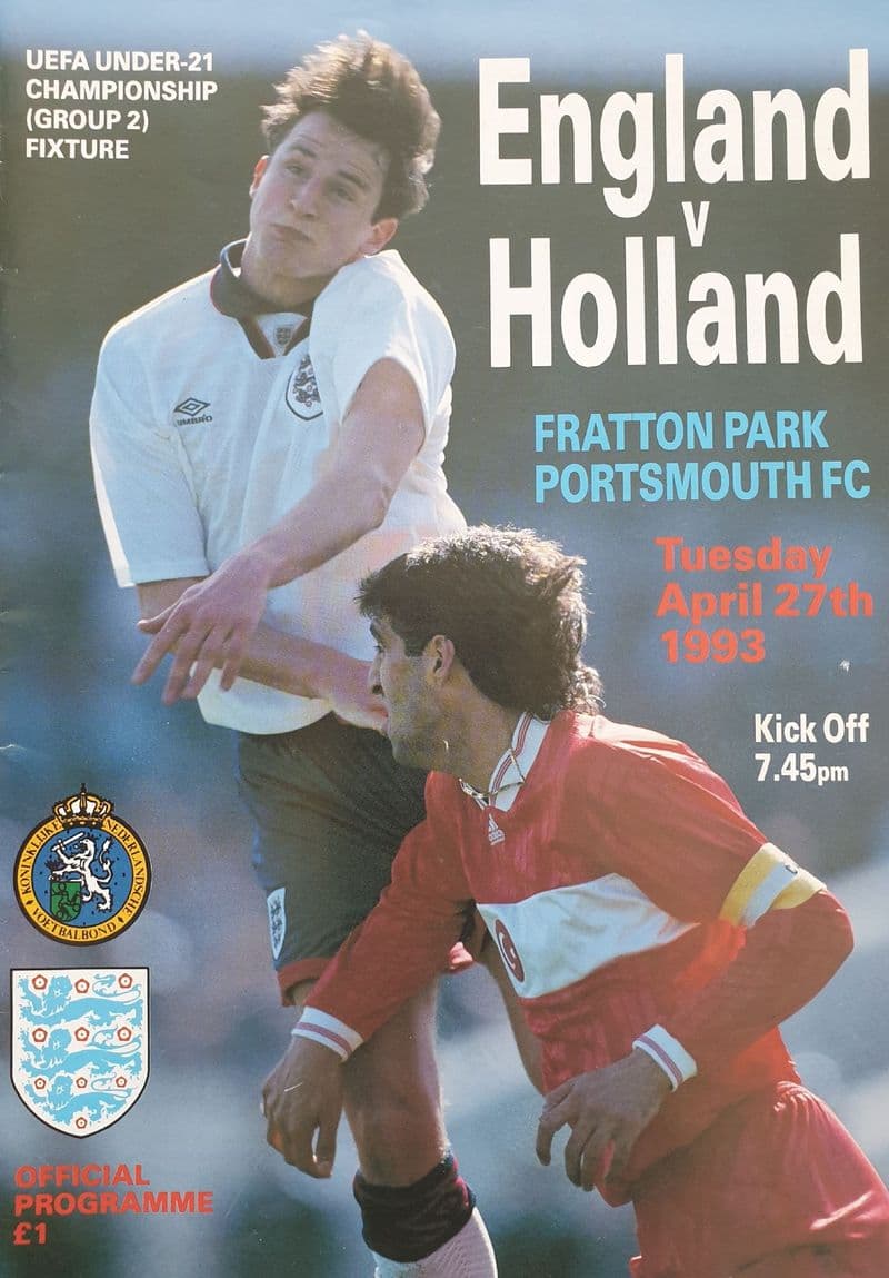 England v Holland, U.21 Champs (1993, Apr 27th)