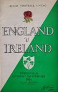 England v Ireland (1954, Feb 13th) plus Ticket