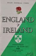 England v Ireland (1958, Feb 8th) plus Ticket