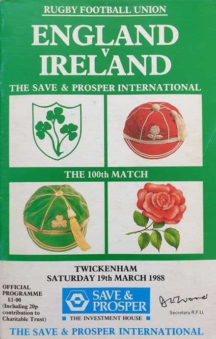 England v Ireland (1988, Mar 19th)