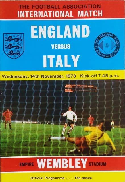 England v Italy, Friendly (1973, Nov 14th)