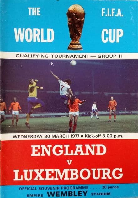 England v Luxembourg, World Cup Qualifier (1977, Mar 30th)