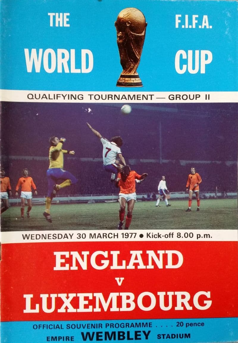 England v Luxembourg, World Cup Qualifier (1977, Mar 30th)