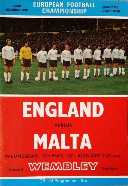 England v Malta, European Championship Qualifier (1971, May 12th)