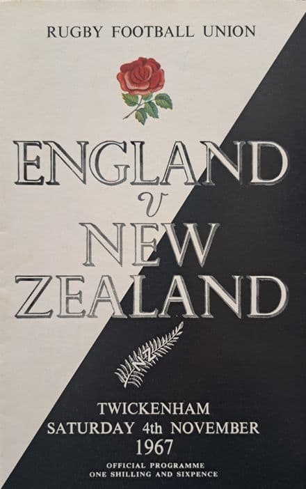 England v New Zealand (1967, Nov 4th) Very Good Copy