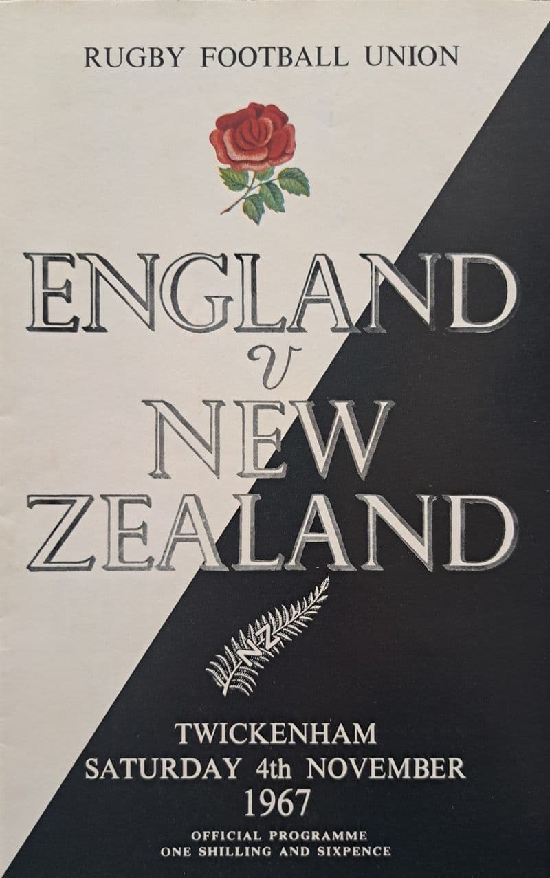 England v New Zealand (1967, Nov 4th) Very Good Copy