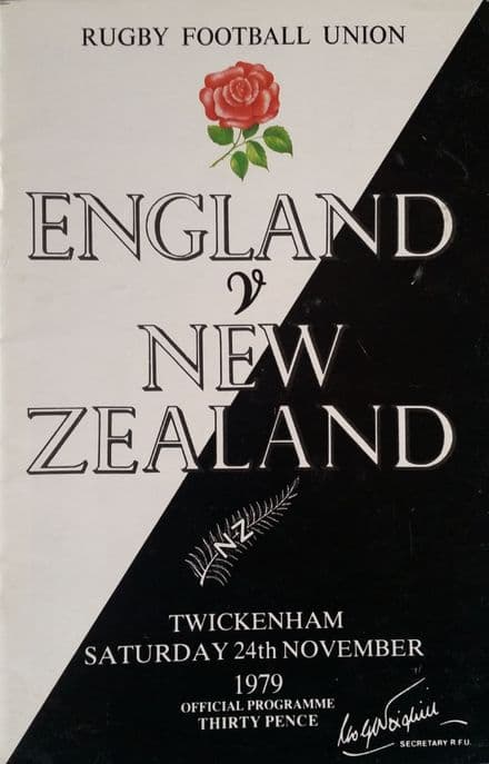 England v New Zealand (1979, Nov 24th) SIGNED