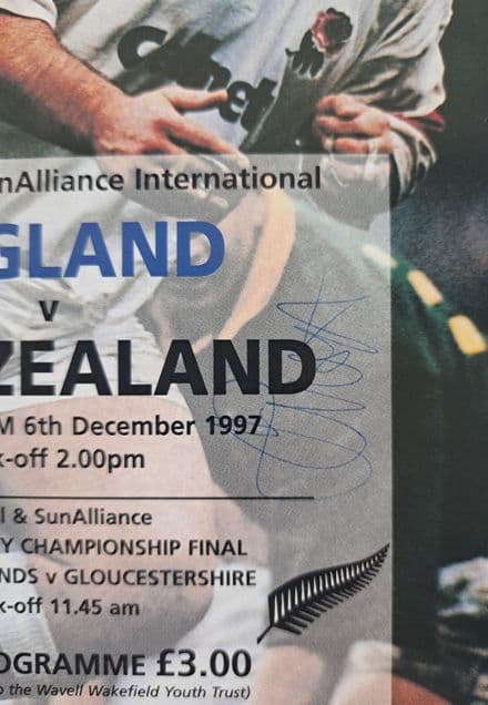 England v New Zealand (1997, Dec 6th) SIGNED
