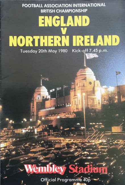 England v Northern Ireland, Home Championship (1980, 20th May)
