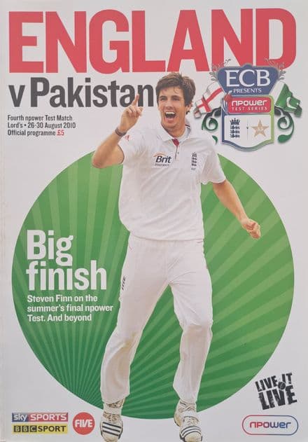 England v Pakistan (2010, Aug 26th-30th) plus Scorecards