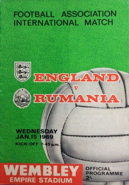 England v Rumania, Friendly (1969, Jan 15th)