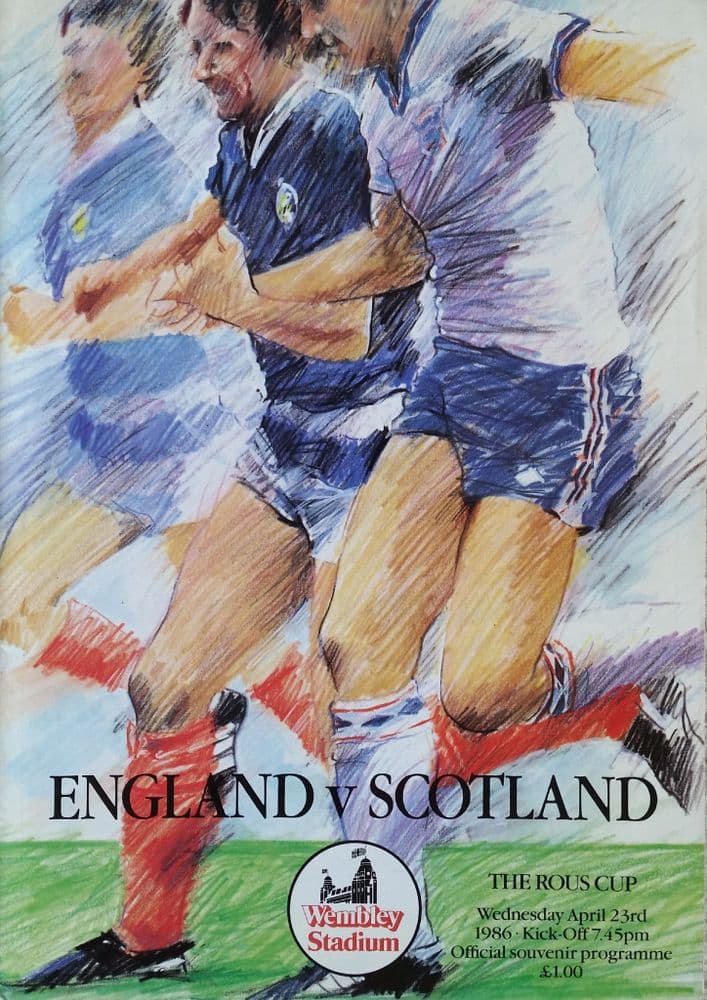 England v Scotland The Rous Cup 1986 Apr 23rd