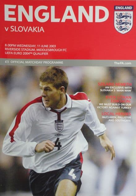 England v Slovakia, EURO Qualifier (2003, Jun 11th)