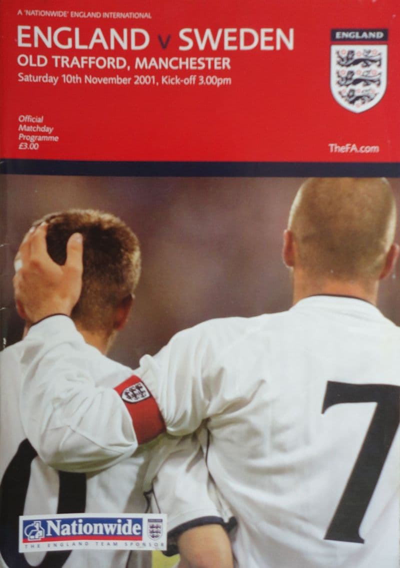 England v Sweden, Friendly (2001, Nov 10th)