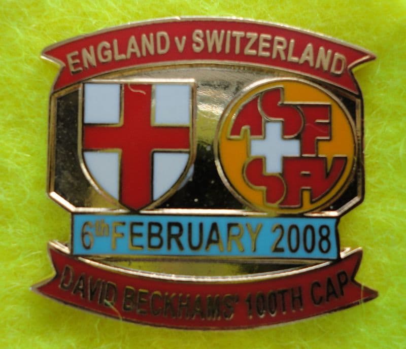 England v Switzerland (2008, Feb) Enamel Pin Badge