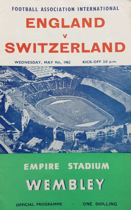 England v Switzerland, Friendly (1962, May 9th)
