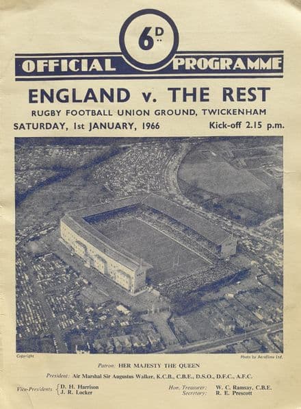 England v The Rest Programme (1966, Jan 1st)