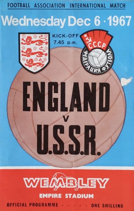 England v USSR, Friendly (1967, Dec 6th)