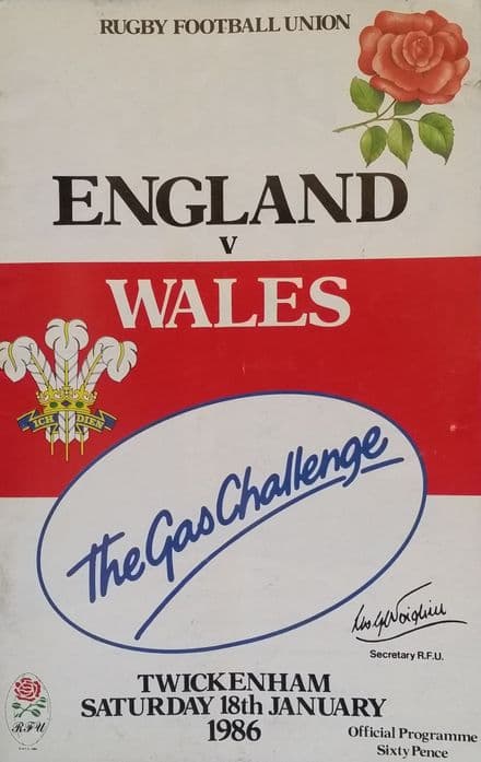 England v Wales (1986, 18th Jan)