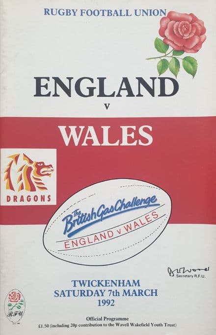 England v Wales (1992, 7th March)