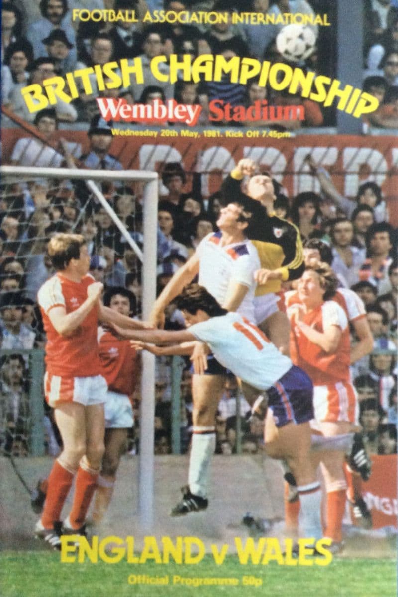 England v Wales, British Home Championships (1981, May 20th) plus Tickets