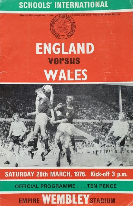 England v Wales, Schools (1976, Mar 20th)