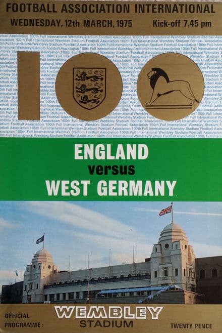 England v West Germany, Friendly (1975, 12th March)
