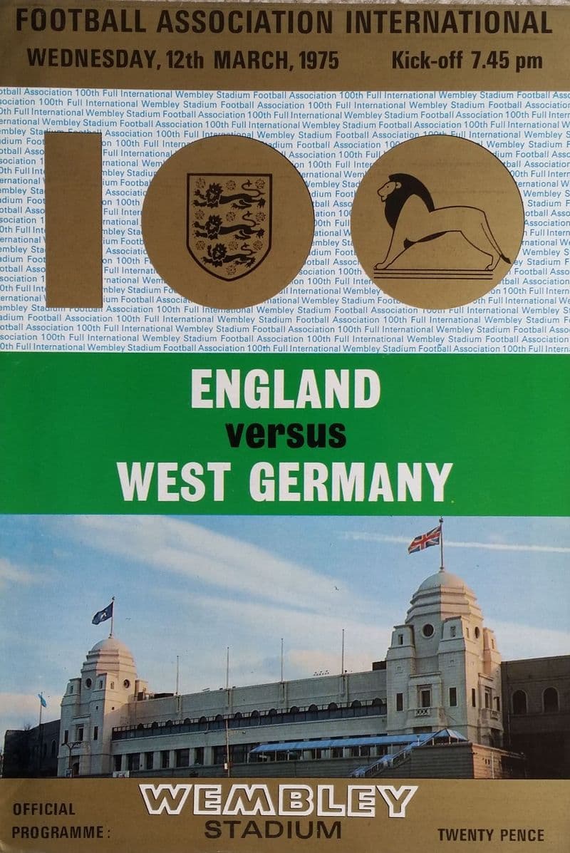England v West Germany, Friendly (1975, 12th March)