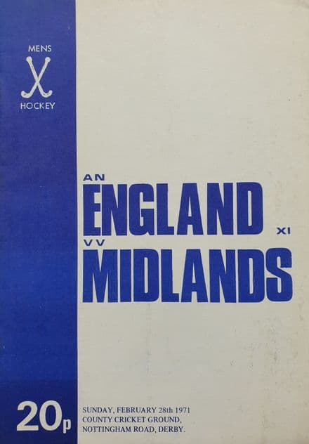 England XI v Midlands Hockey (1971, Feb 28th)