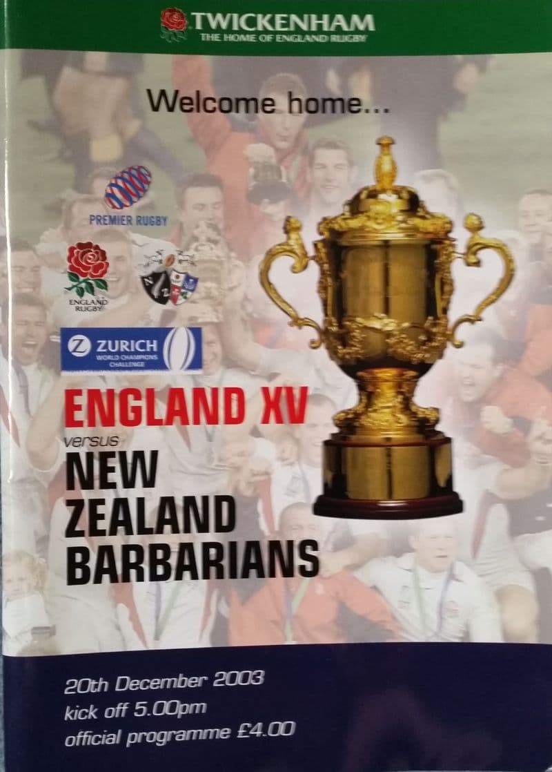 England XV v New Zealand Barbarians (2003, Dec 20th)