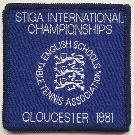 English Schools Table Tennis Association Gloucester 1981 Cloth Badge