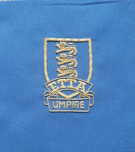 English Table Tennis Association County Umpire Blazer Badge