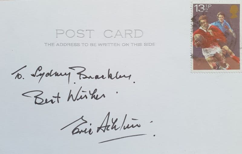 Eric Ashton Signed Postal Card