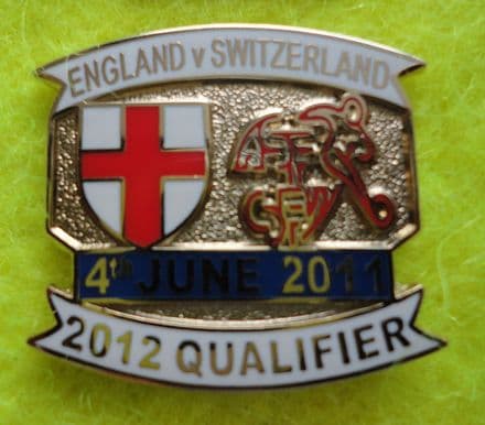 EURO 2012 Qual, England v Switzerland Enamel Pin Badge