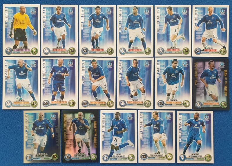 Everton, Match Attax Cards x 17 (2007-08)