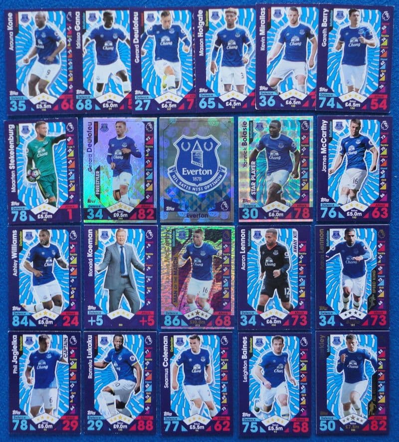 Everton, Match Attax Cards x 21 (2016-17)