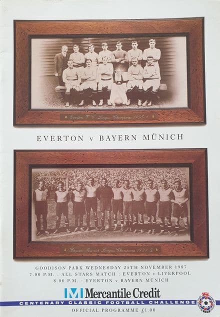 Everton v Bayern Munich, Centenary Classic (1987, Nov 25th)