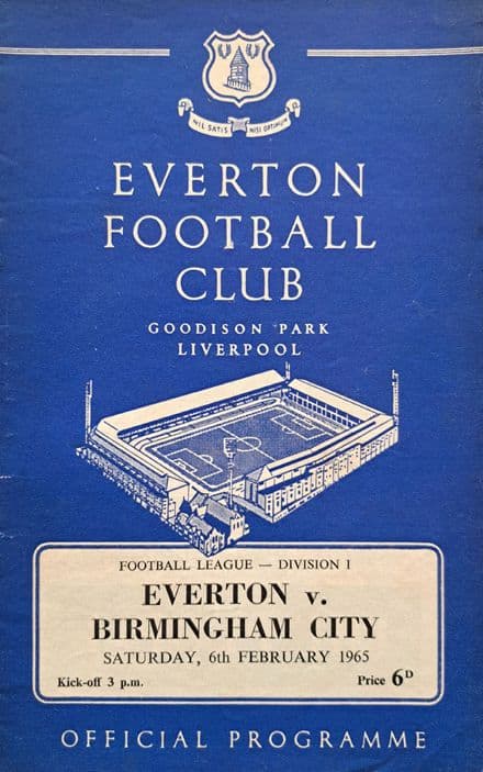 Everton v Birmingham City, Div 1 (1965, Feb 6th)